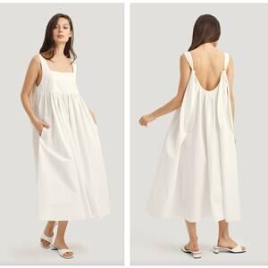 NAP Bunny Strap Maxi Dress Cotton White